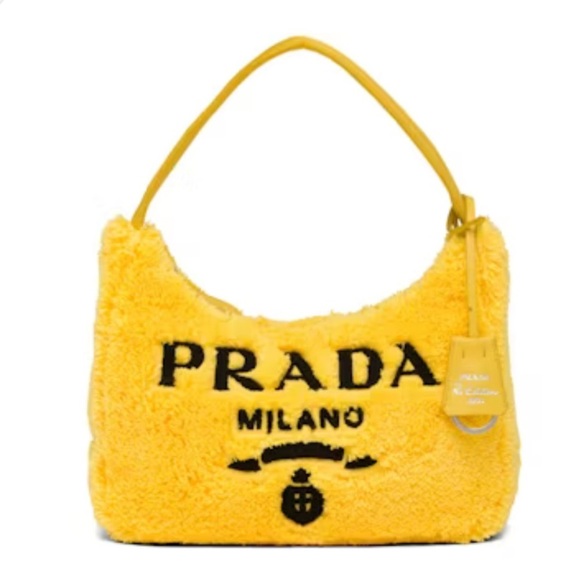 Prada Handbags - Prada Re-Edition 2000 Yellow Terry Cloth Bag